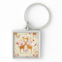 Giraffes in Love Key Chains