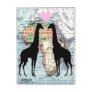 Giraffes in love post card