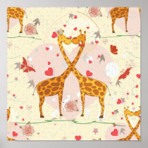 Giraffes in Love Print