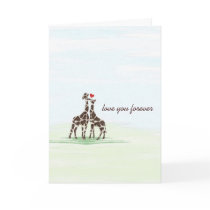 Giraffes in Love Valentine Card