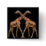 GIRAFFES IN PASSING PINBACK BUTTONS