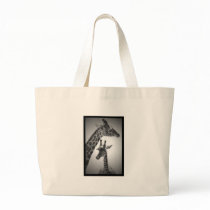 giraffes, mother and child tote bag