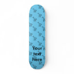 Giraffes on blue pattern skate board deck