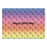 Giraffes on rainbow pastel card