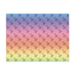 Giraffes on rainbow pastel post card
