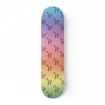 Giraffes on rainbow pastel custom skateboard