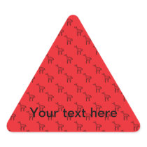 Giraffes on red pattern triangle sticker