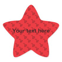 Giraffes on red pattern sticker