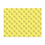 Giraffes on yellow postcard