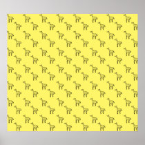 Giraffes on yellow print