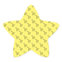 Giraffes on yellow star stickers