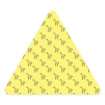 Giraffes on yellow triangle sticker