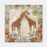 Giraffes Orange Blossom Dad  Magnet