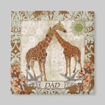 Giraffes Orange Blossom Dad  Magnet magnets