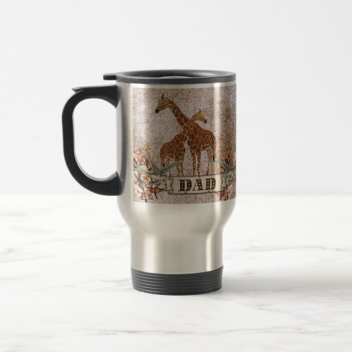 Giraffes Orange Blossom Dad  Travel Mug