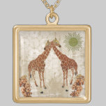 Giraffes Orange Blossom Necklace necklaces