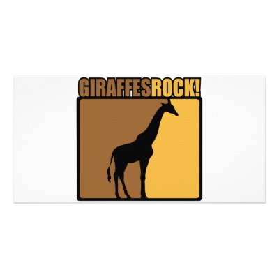 Giraffes Rock! Photo Card Template by designs_that_rock