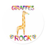 GIRAFFES ROCK ROUND STICKER