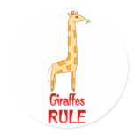 Giraffes Rule Round Stickers