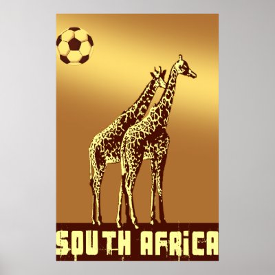 Giraffes Sunset South Africa World Soccer Safari Poster by SoccerJersey