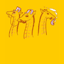 Giraffes with Moustaches v2 Ladie's Petite Shirt