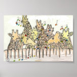 girafs singing print