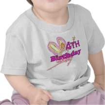 Girl 4th birthday fairy princess t-shirts