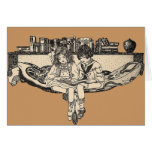 Girl and Boy Reading Card