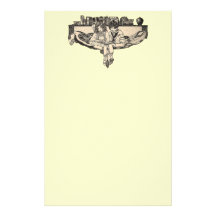 Girl and Boy Reading Stationery Design