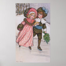 Girl and Boy Skating Posters