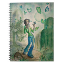 Girl and Butterflies Note Books