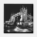 Girl And Dolphin Statue And Tower Bridge Fridge Magnets