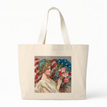 Girl and Flag_002 Tote Bags