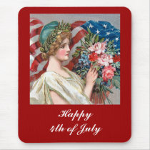 Girl and Flag_002 Mouse Mat