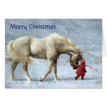 Girl and Horse Christmas Card