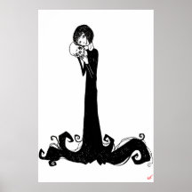 Girl and Skull Print