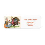 girl and turkey, vintage thanksgiving labels