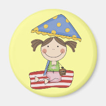 Girl at Beach T-shirts and Gifts Refrigerator Magnets