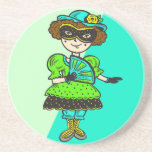 Girl At Masquerade Ball Beverage Coaster
