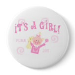Girl Baby Button Announcement