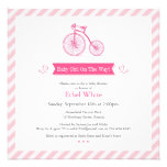 Girl Baby Shower Flat Announcement Card