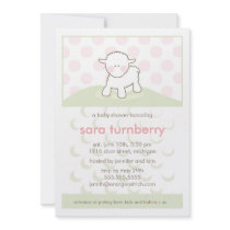 Girl Baby Shower Invitation - Little Lamb
