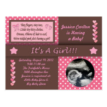 Girl Baby Shower Postcard