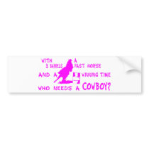 GIRL BARREL RACING BUMPER STICKERS