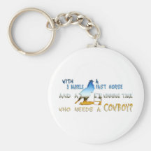 GIRL BARREL RACING KEYCHAIN