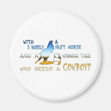GIRL BARREL RACING MAGNET