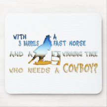 GIRL BARREL RACING MOUSE PAD
