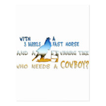 GIRL BARREL RACING POST CARDS