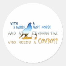 GIRL BARREL RACING ROUND STICKER