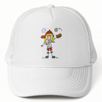 Girl Baseball Player Tshirts and Gifts Hat